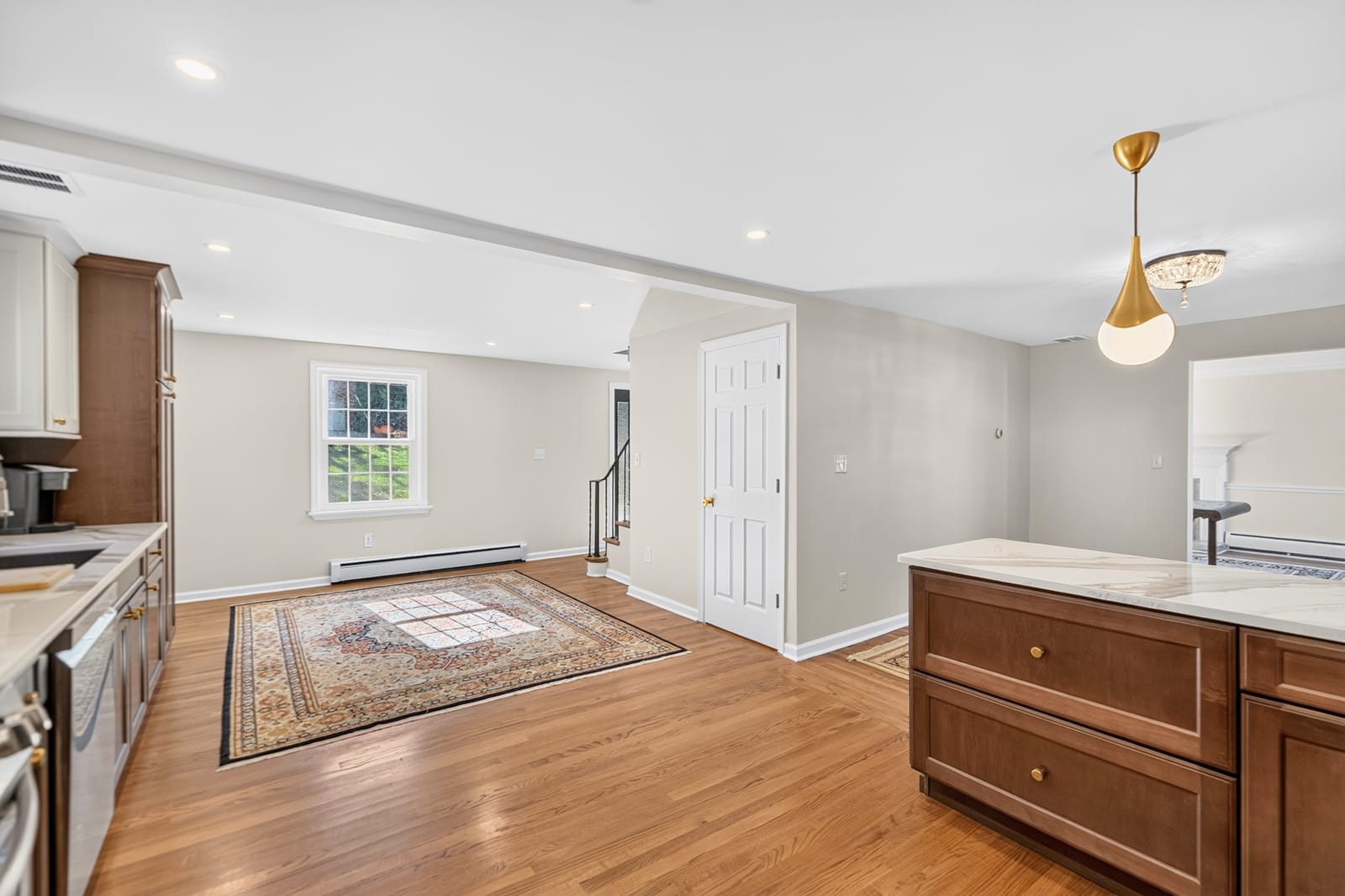 Kitchen island and open living area