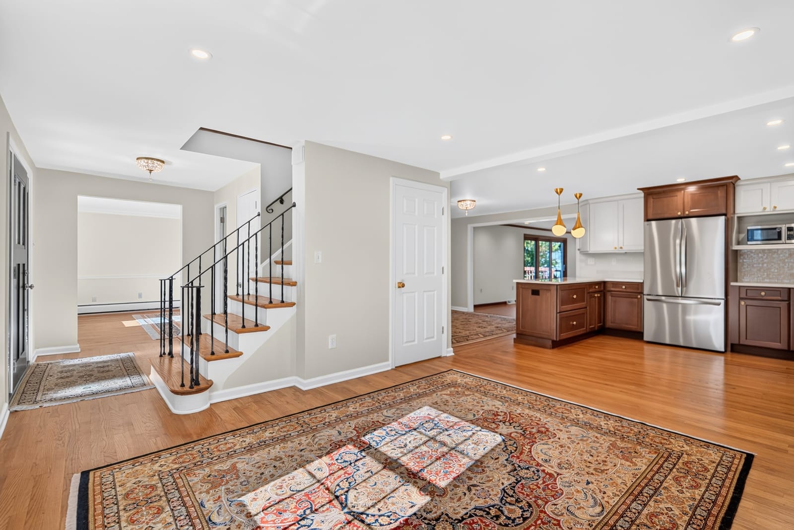 Kitchen and entry from the living area