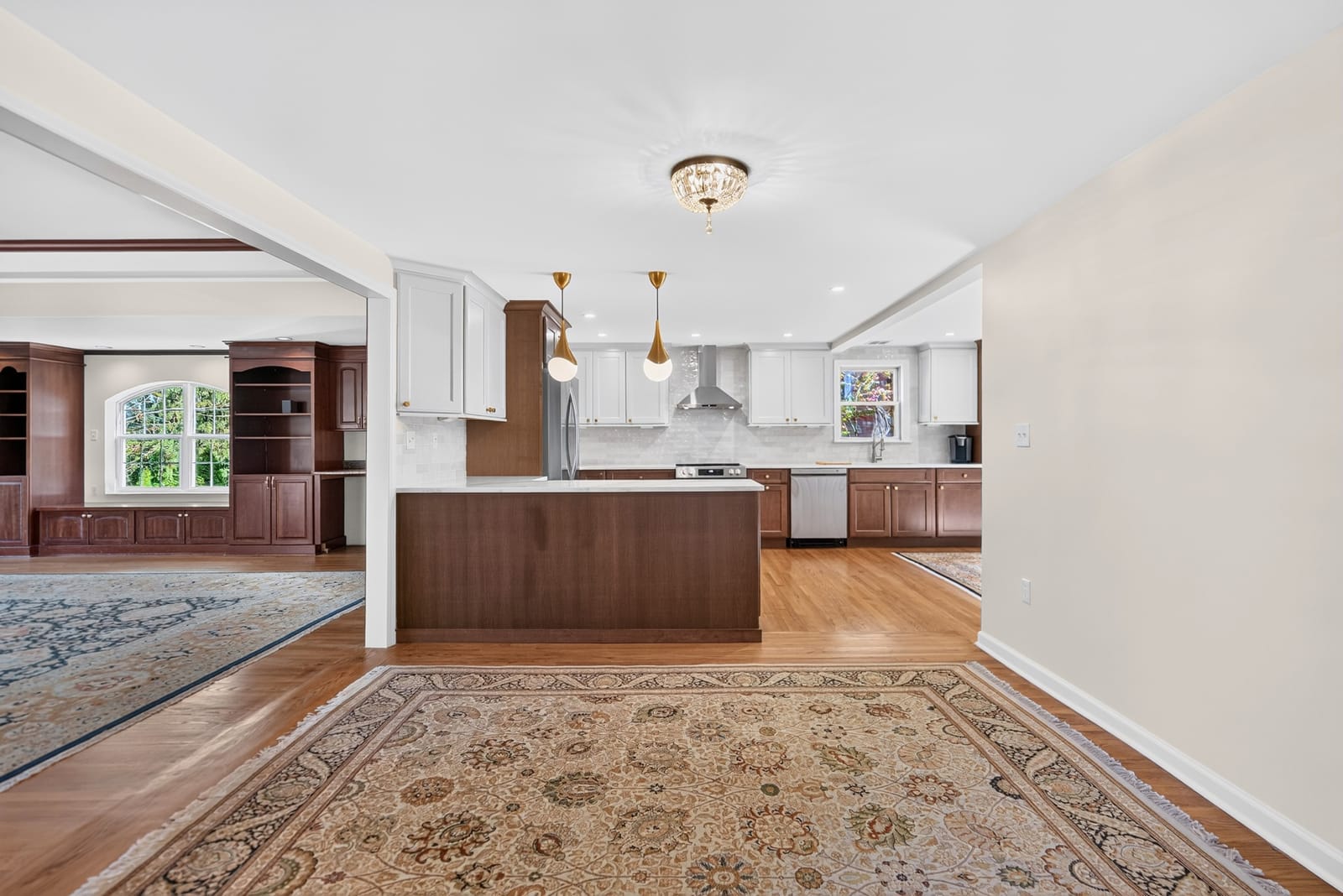 Kitchen and family room