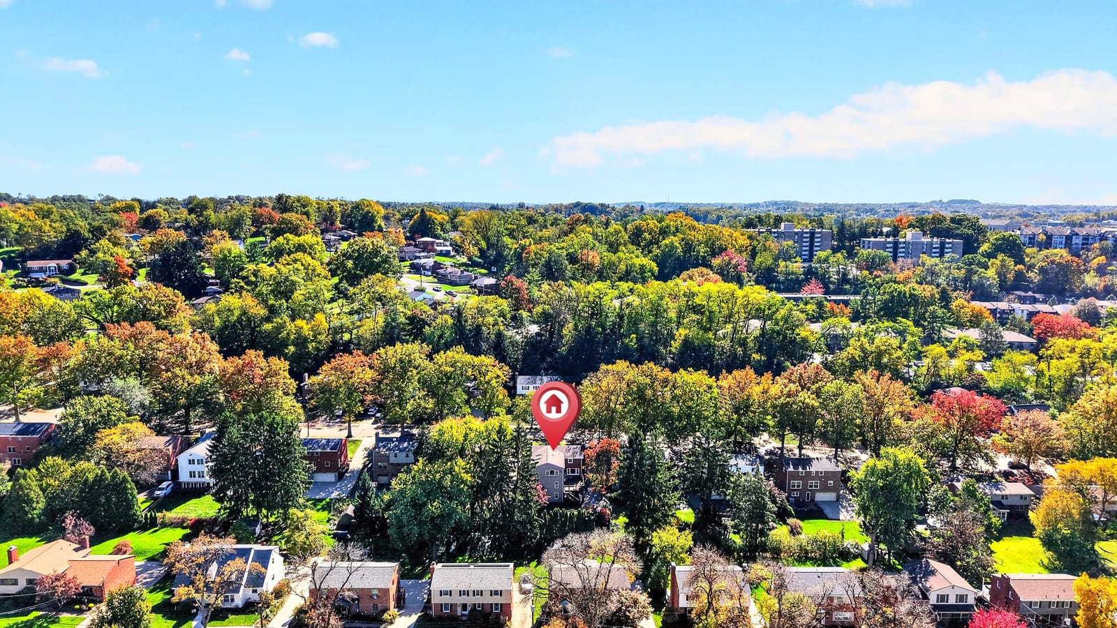 Aerial view of the neighborhood