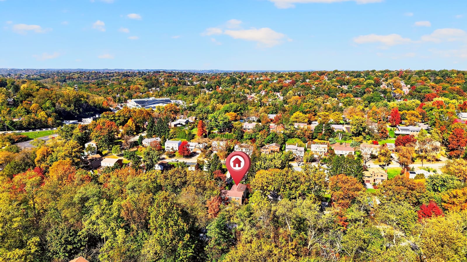 Aerial view of the neighborhood