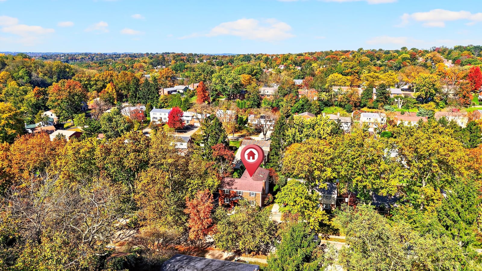 Aerial view of the neighborhood