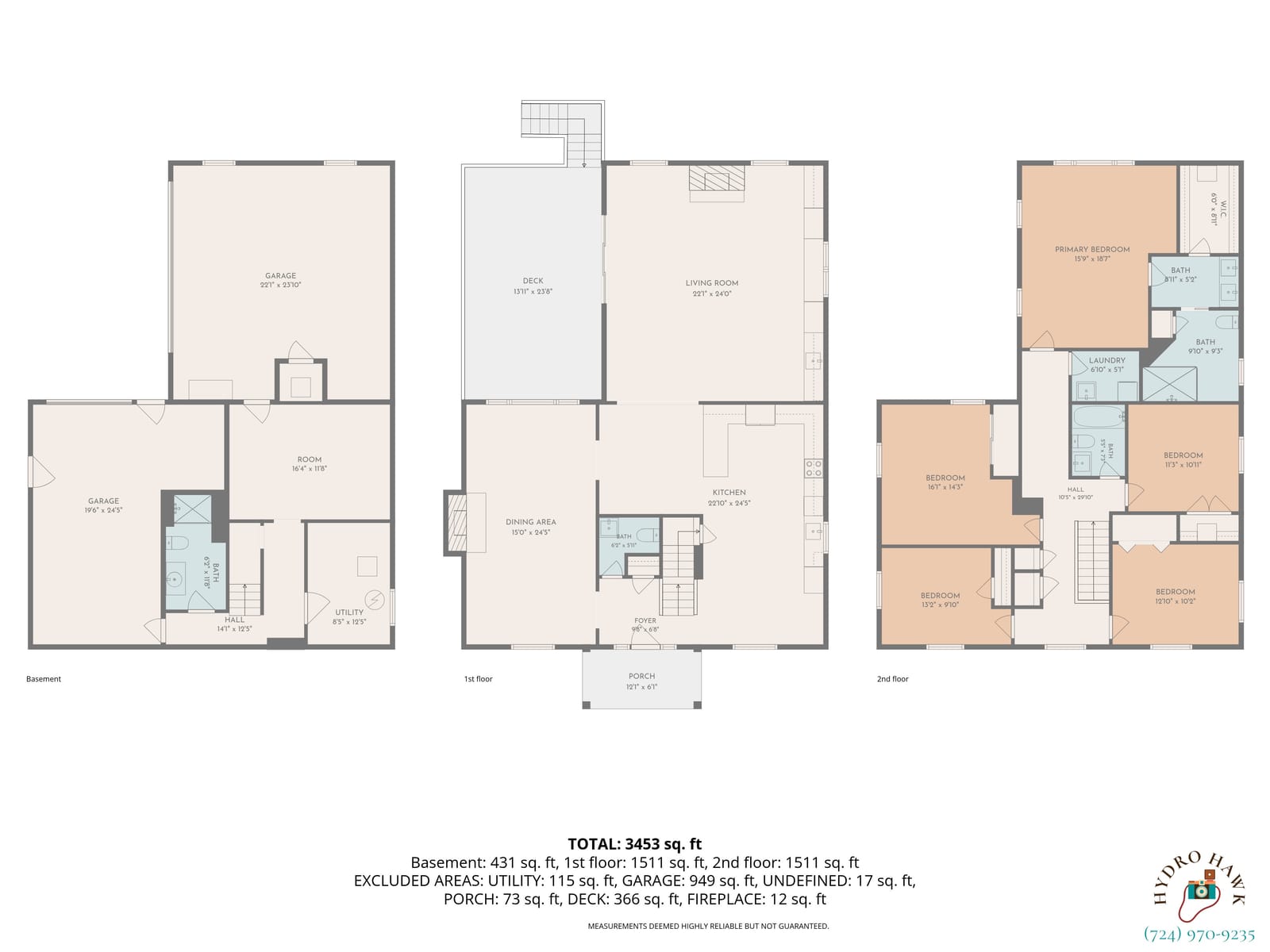 Floor plan, all levels