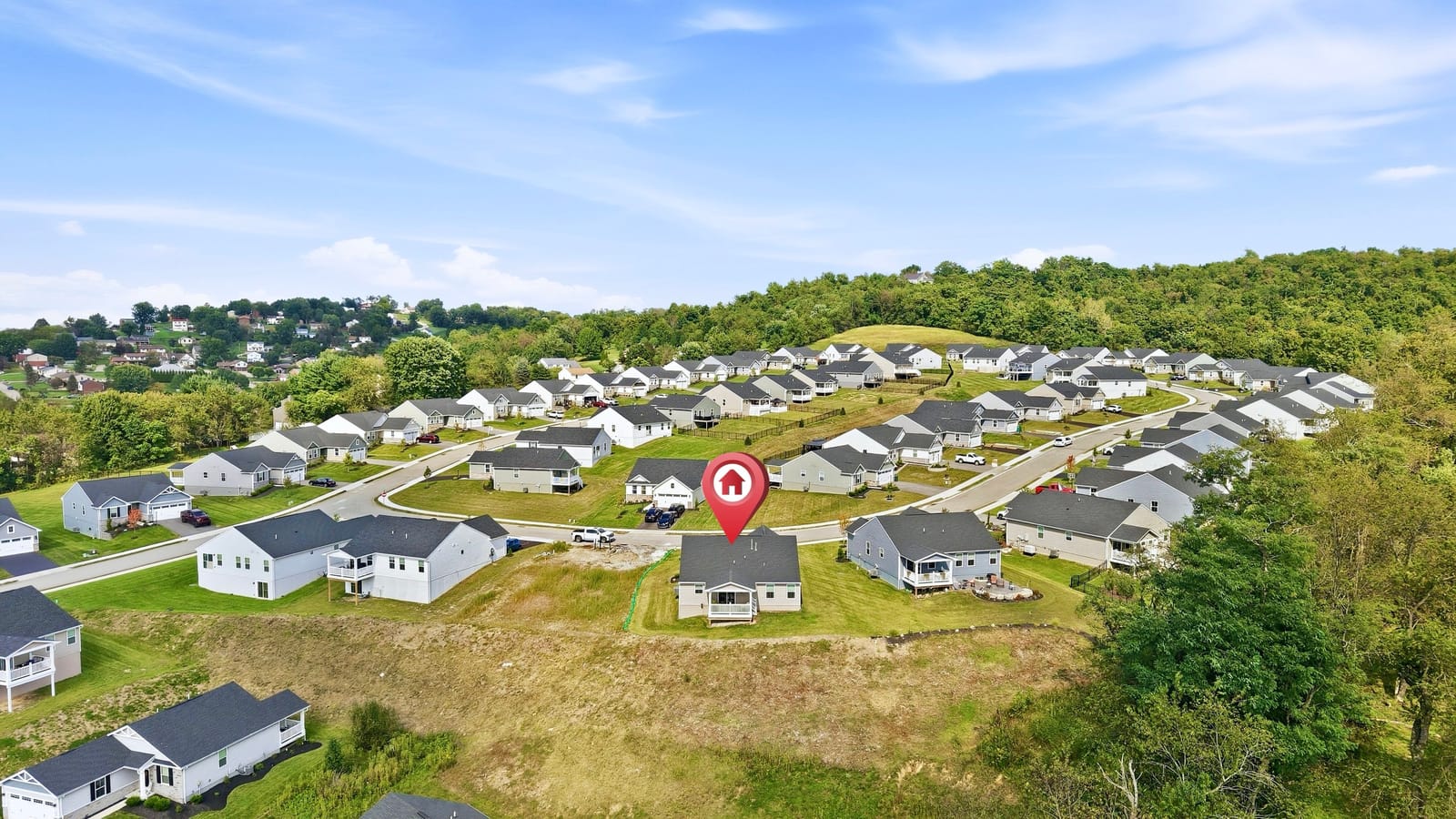 Aerial view of the neighborhood